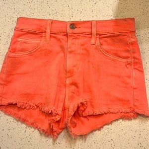 Neon orange Jean shorts